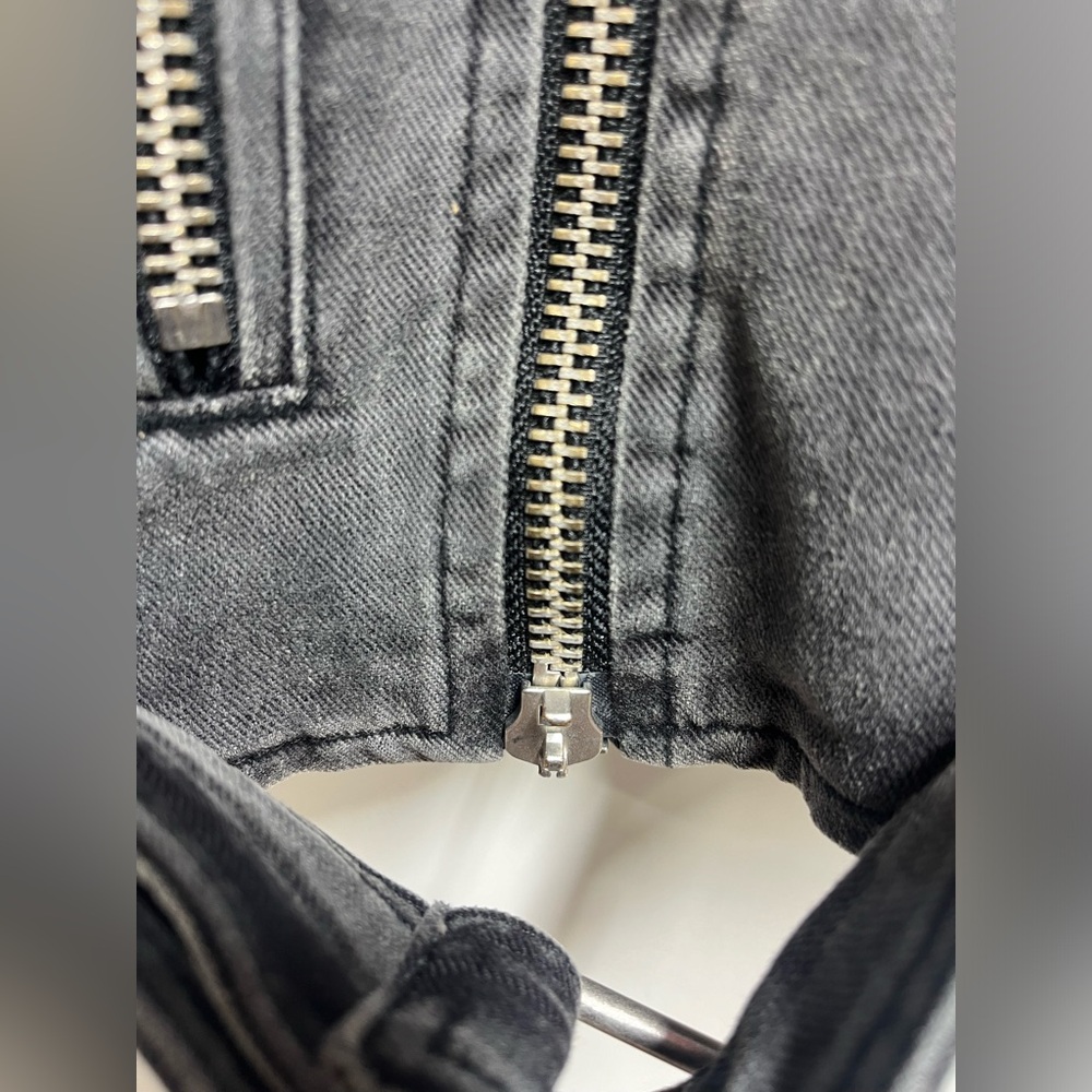 NEW NWT All Saints Balfern Denim Biker Jacket in Washed grey size 2 women’s - Picture 10 of 14